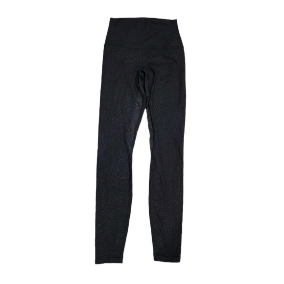 LULULEMON Women's Leggings Black Printed Sizes 4 - Picture 1 of 8